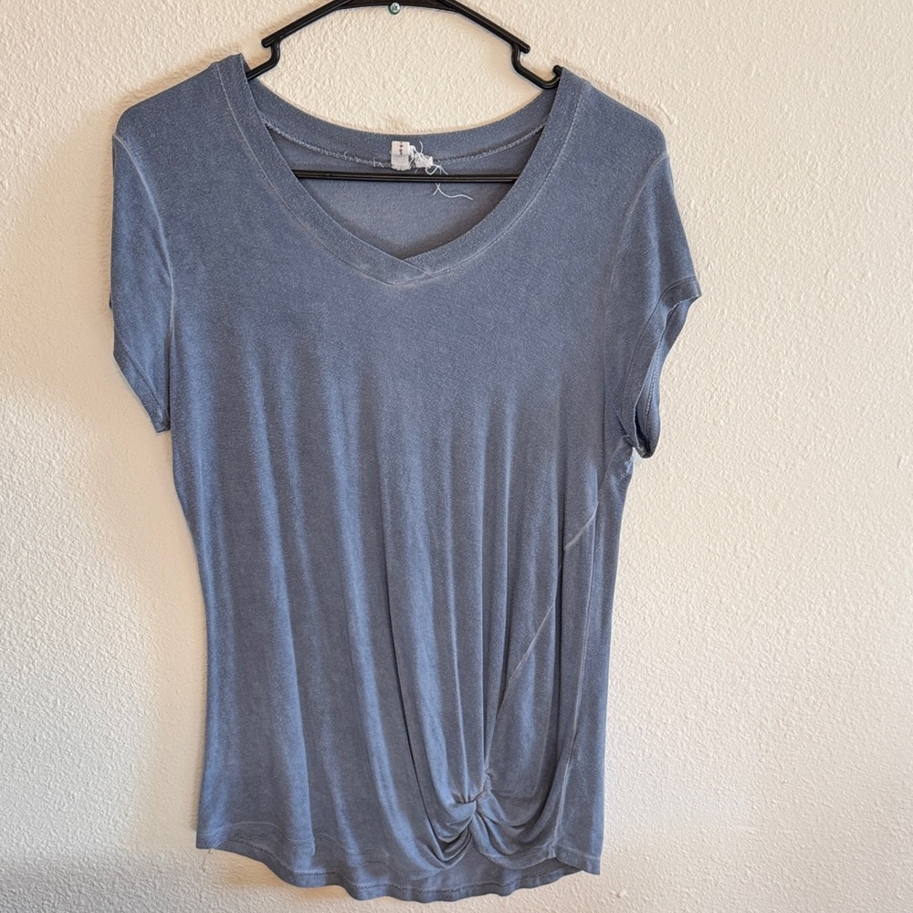 Women's Blue V-Neck Top